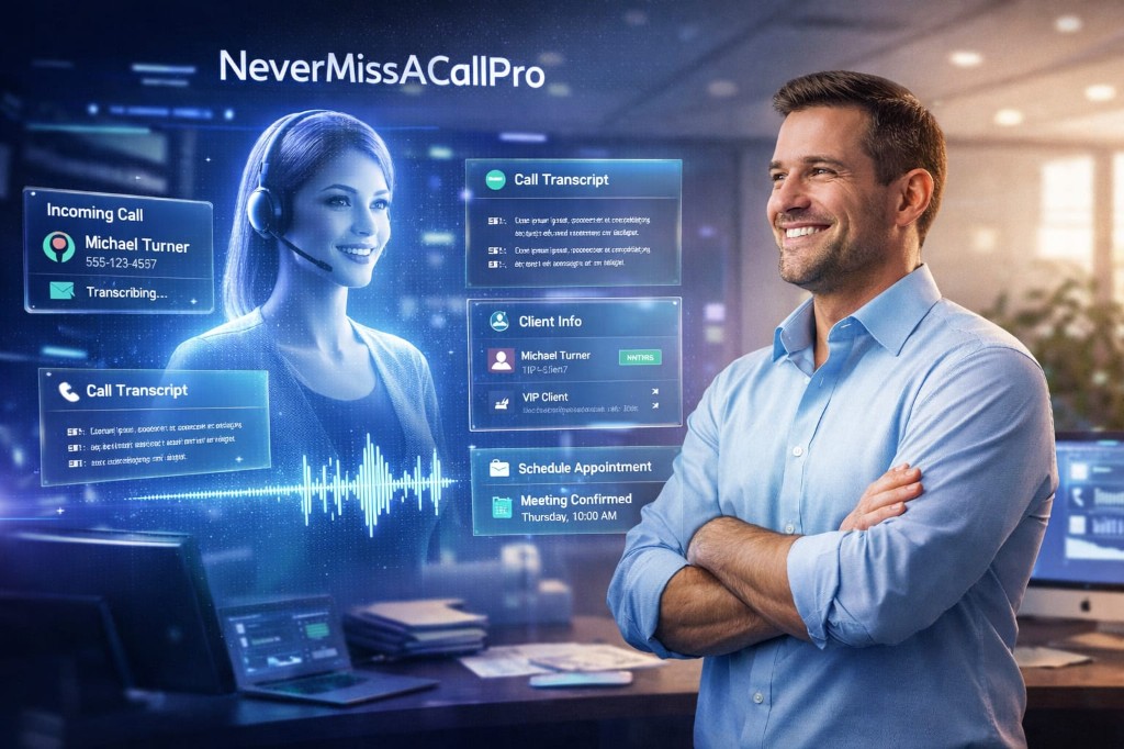 NeverMissACallPro — AI receptionist handling calls and capturing leads